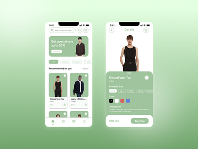 Fashion E-Commerce Mobile App Design beranda detail e commerce fashion fashion mobile app filter green home mobile app ui ux