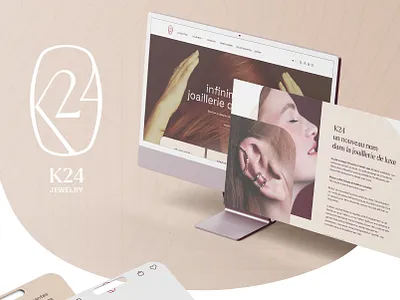 K24 Upcycled gold jewelry, made in France, and genderless artistic director e commerce website genderless gold jewelry jewelry website made in france ui design ux design visual identity website