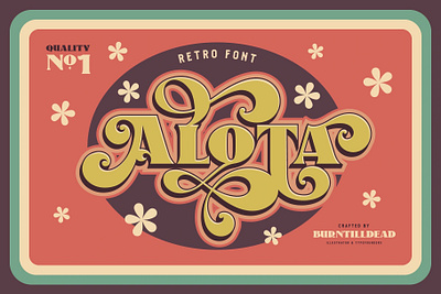 Alota branding display font font fun funky graphic design groovy playful pyschedelic retro
