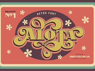 Alota branding display font font fun funky graphic design groovy playful pyschedelic retro