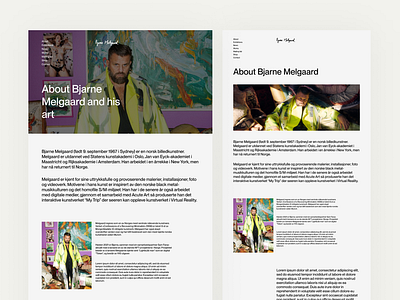 Bjarne Melgaard - website landing page bjarne brutalist desktop grid landing melgaard norway picture text typography ui webdesign website