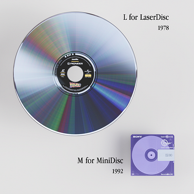 L for Laserdisc, M for Minidisc laserdisc minidisc motiondesign sony