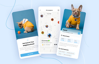 Pet Care App Design adode xd caring figma inspiration pet practice ui