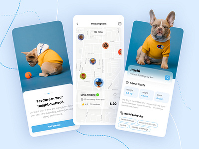 Pet Care App Design adode xd caring figma inspiration pet practice ui