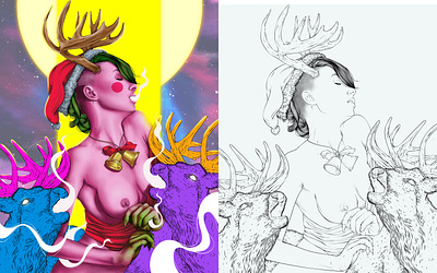 Miss Santa animation art conceptart drawing fantasy graphic design illustration