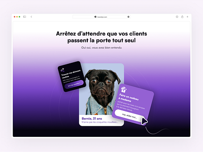 E-Commerce Saas Landing Page black cards dog fun hero landing page purple saas ui ux website