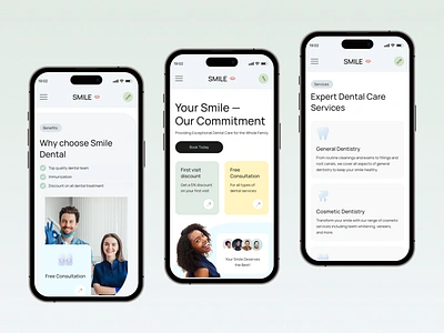 Dental Clinic - Mobile Landing Page business concept dental home page landing page user interface ux webflow website design wix wordpress