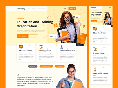 University Website Design agency collage collage website colorful ui education landing page education website educational website figma design figma website landing page design mockup design mockup ui school ui ux designer uiux university landing page university website vinomind webapp design website design