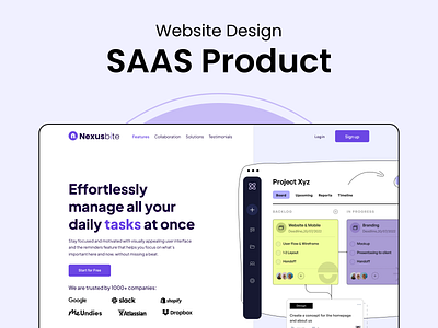 SAAS product website design application branding creativity design mockup product website saas product ui design web ui