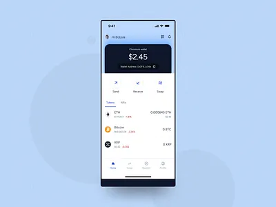 Crypto wallet design balance card clean crypto crypto wallet cryptocurrency dashboard defi app finance fintech mobile app ui design wallet web3