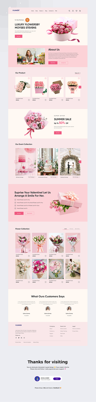 E-commerce/Flower Landing Page e commerce website figma flower website landing page ui uxui web web design website website dwsign