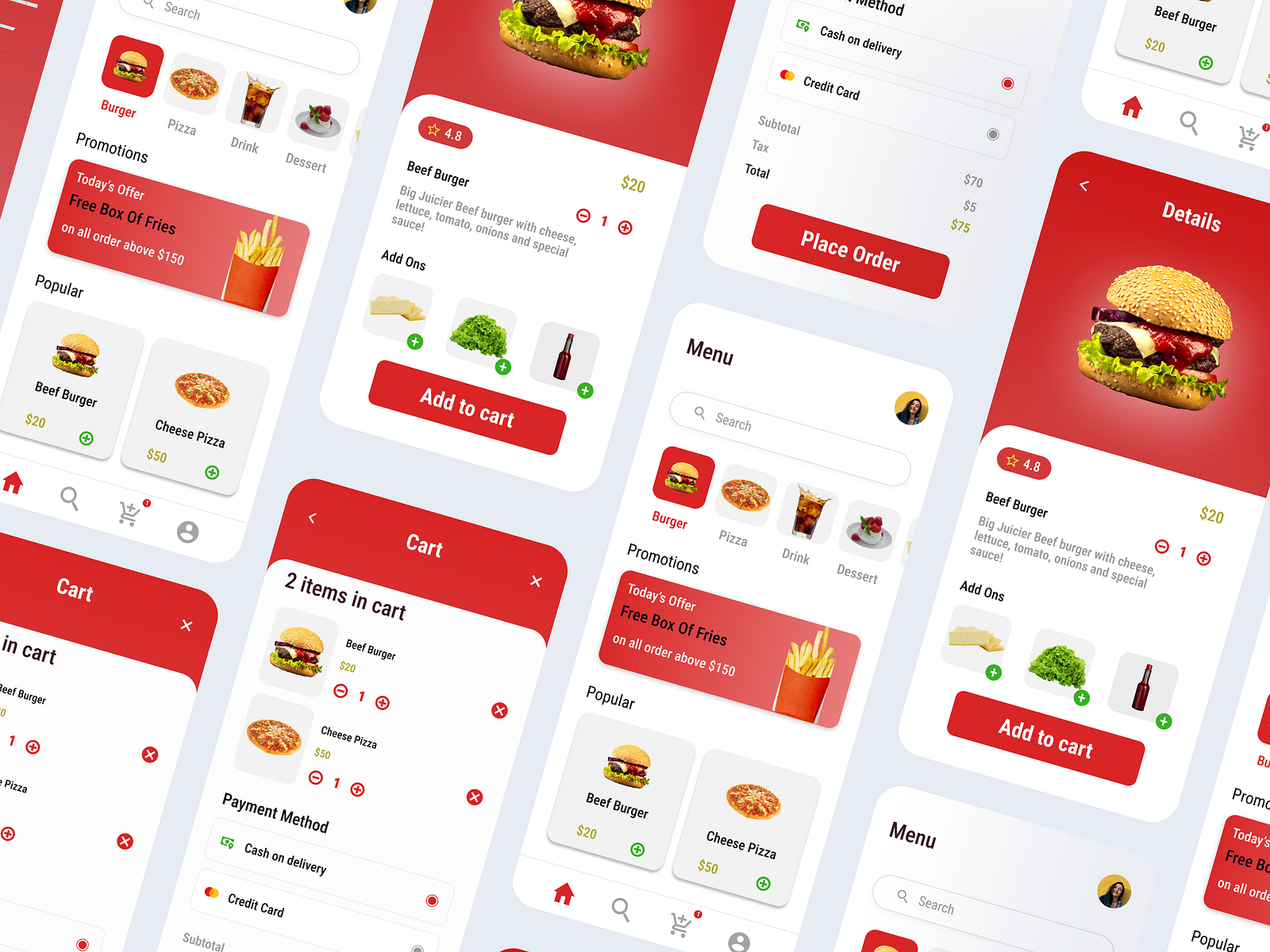 Food Odering App by Fizza Qayyum on Dribbble