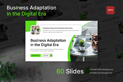 Business Adaptation in the Digital Era PowerPoint Template adaptation agency business company corporate creative design digital era message portfolio powerpoint presentation project proposal target template typography