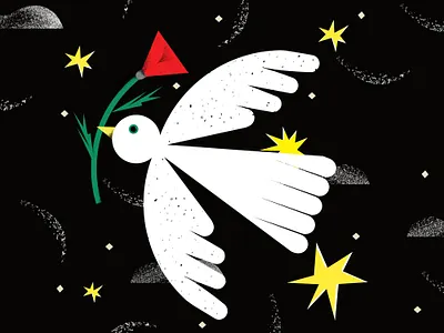 25 aprile 25 aprile bird character dreams editorial flowers freedom illustration illustrator italy liberation magdaazab stars