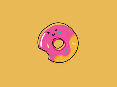 Raspberry Donut character design donut face graphic design greeting cards illustrated illustration line minimal raspberry round simple sweet treat vector