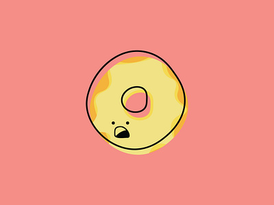Custard Donut. character custard cute design donut face flavour graphic design greeting cards illustrated illustration minimal simple sweet vector