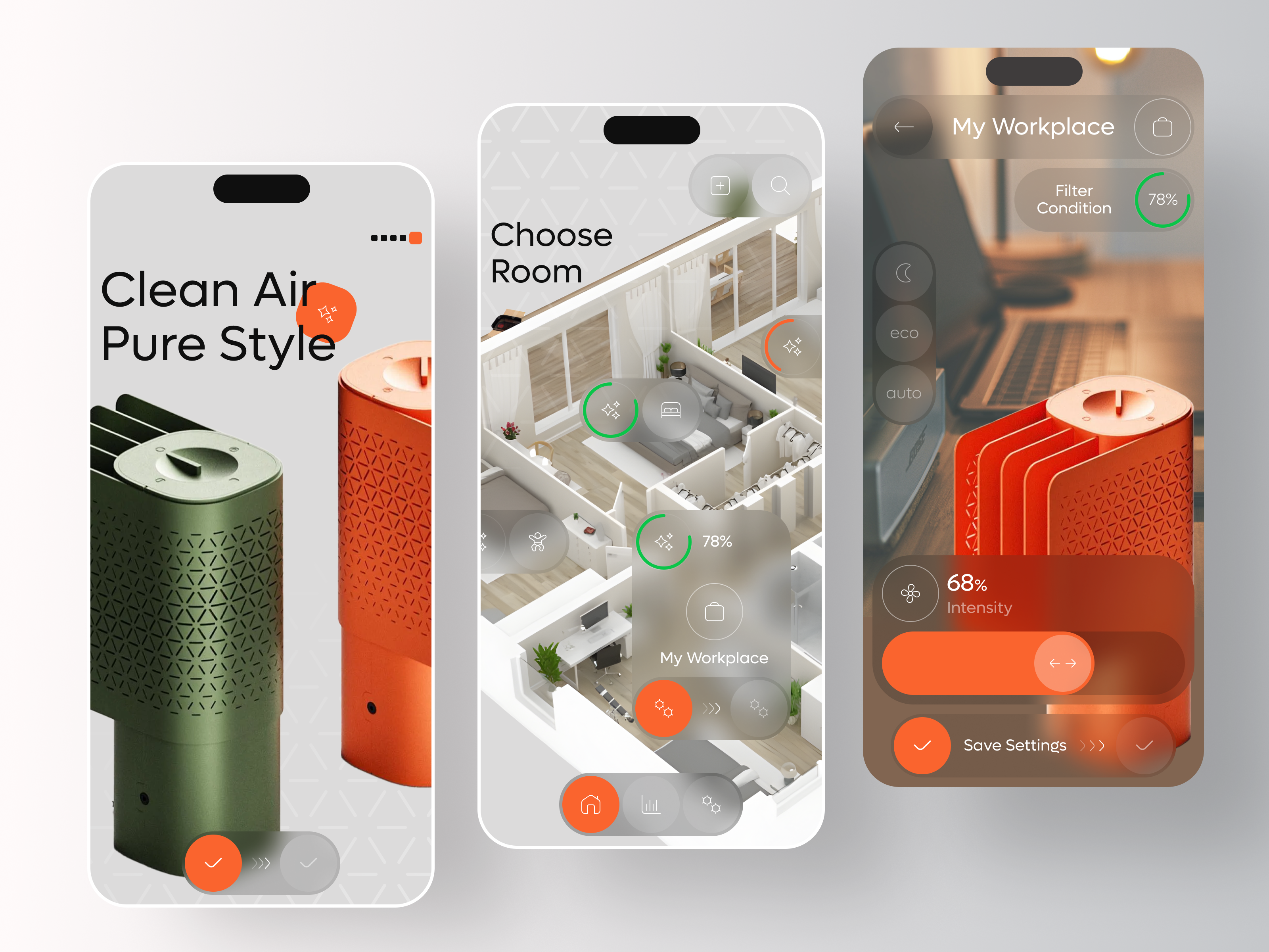 Ryoko Purifier - AI Smart Mobile SaaS ai ai app app app design automation b2b crm dashboard design iot management mobile mobile app product design saas sas smart app smart home software ui