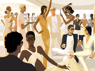 Monaco digital fashion folioart illustration jason brooks luxury people