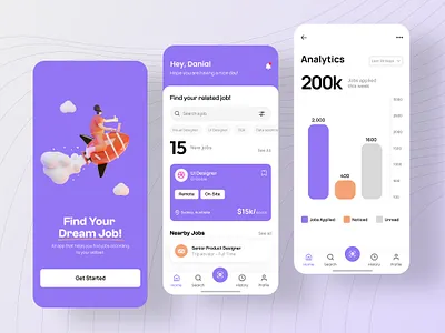 Job Finder App design application design apply for jobs attractive design creative dribbble experience interactive design job finder app jobs mobile app design podfolio design user experience user friendly user interface work