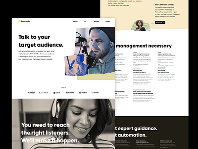 Podcast Agency Webdesign branding images layout repsonsive sections vibrant web webdesign website website design