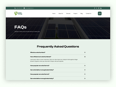 Solar FAQs Page UI Design design faqs page graphic design landing page solar solar energy solar page solar power ui ui design ui ux web design website