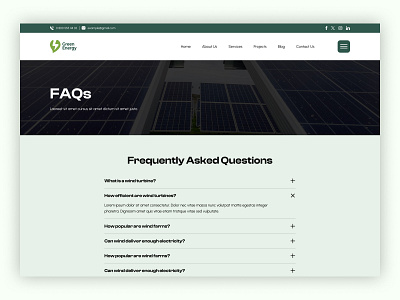 Solar FAQs Page UI Design by IndyLogix Solutions on Dribbble