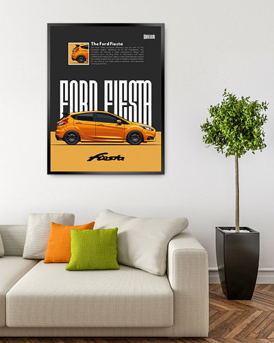 The Ford Fiesta automotivepsoter car carposter carwallpaper design grahpicdesign graphic design illustration posterdesign