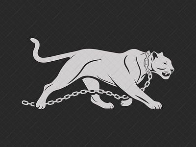 White Panther In Chains Logo animal logos