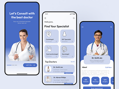 Medical Healthcare App Design app design branding doctor healthcare medical app illustration medical medicine mobiile app design product design typography ui ui ux designer ux website design