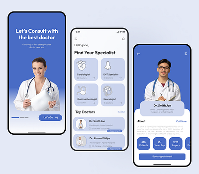 Medical Healthcare App Design app design branding doctor healthcare medical app illustration medical medicine mobiile app design product design typography ui ui ux designer ux website design