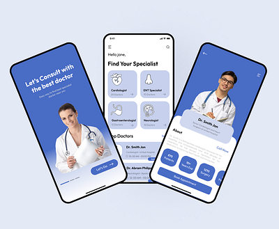 Medical Healthcare App Design app design branding doctor healthcare medical app illustration medical medicine mobiile app design product design typography ui ui ux designer ux website design