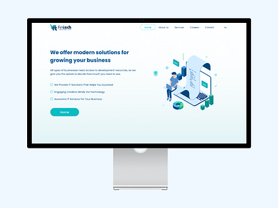 FinTech : Landing Page UI Design bankingapp cryptoapp digitalbanking financeui financialtechnology fintech fintechdesign investmentapp landingpage ui uidesign uiux userinterface uxdesign webdesign