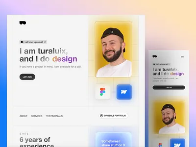 My website | gradient landing landingpage personalwebsite ui ux web webdesign webpage website