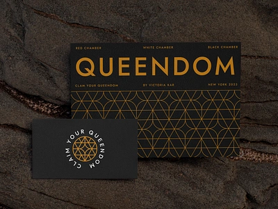 Clam Your Queendom - Identity elements branding businescard education esoteric femeny gold graphic design identity logo mystic queendom qween sacredgeometry spiritual succ training woman