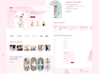E-Commerce Shop Design ballet ballet brands ballet studio dance shop dancewear design design e commerce kids dancewear shop online ui ux website design