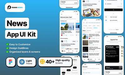Pakhi News - News App UI Kit app kit figma figma designer graphic design mobile app mobile app kit news app piyush608 product designer ui ui designer uikit ux designer
