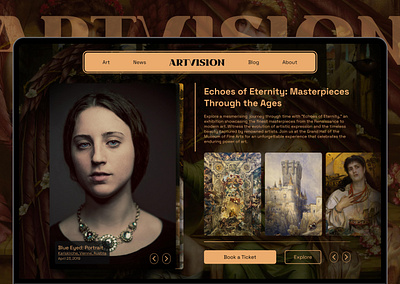 ArtVision | Online Art Gallery | Website UI Design art gallery online art gallery ui uiux web ui website design