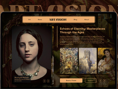 ArtVision | Online Art Gallery | Website UI Design art gallery online art gallery ui uiux web ui website design