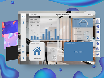 Smart Home App for Water Monitoring - Concept Design app design concept design designer eco friendly graphics microinteraction mockup smart home smart hub app ui user interface user research ux water monitoring