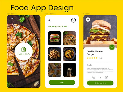 EATINGS (Food App) app branding design graphic design logo typography ui