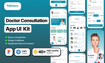 Pakhicare - Doctor Appointment App UI Kit figma figma app designer html developer mobile app pakhicare ui designer ux designer website designer
