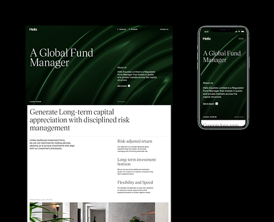Helix Investment Fund Website Design desktop layout mobile static ui web web design website website design