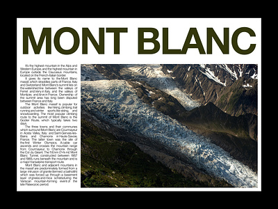 Mont Blanc | Editorial layout, pt. 6 design editorial figma graphic design grid landing landing page layout minimal minimalism minimalist poster swiss typographic typography ui ui design user interface web web design