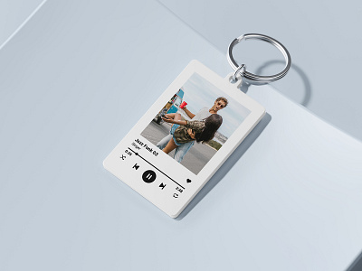 Personalized Song Keychain Mockup PSD song