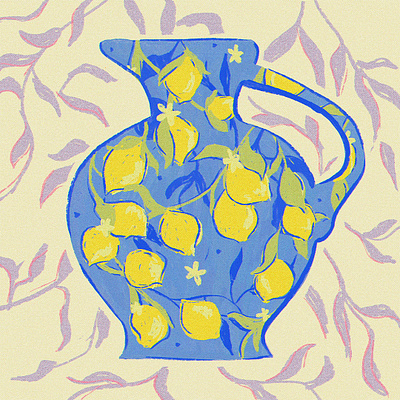 Lemonade season blue design digital art drink food ice illustration juice lemon lemonade summer tree warm