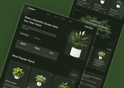 Plants Landing Page UI Design design figma figmadesign figmaui landingpage landingpageui plantlandingpage ui uidesign uiux ux uxdesign webapp webdesign website webui