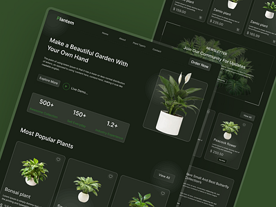 Plants Landing Page UI Design design figma figmadesign figmaui landingpage landingpageui plantlandingpage ui uidesign uiux ux uxdesign webapp webdesign website webui