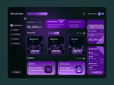 Crypto Dashboard Design crypto dashboard web ui ux