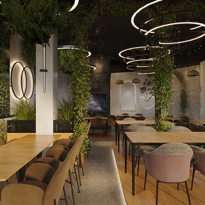 Interior Restaurant 3d modeling 3ds design designer interior interior design max motion render rendering visual visualizatoin vr