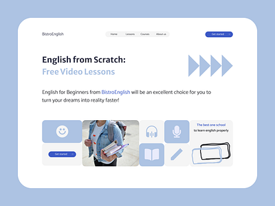 Home page for english online courses| UI/UX | Web design | 2024 branding dailyui dailyuichallenge design english graphic design open to work school ui ux
